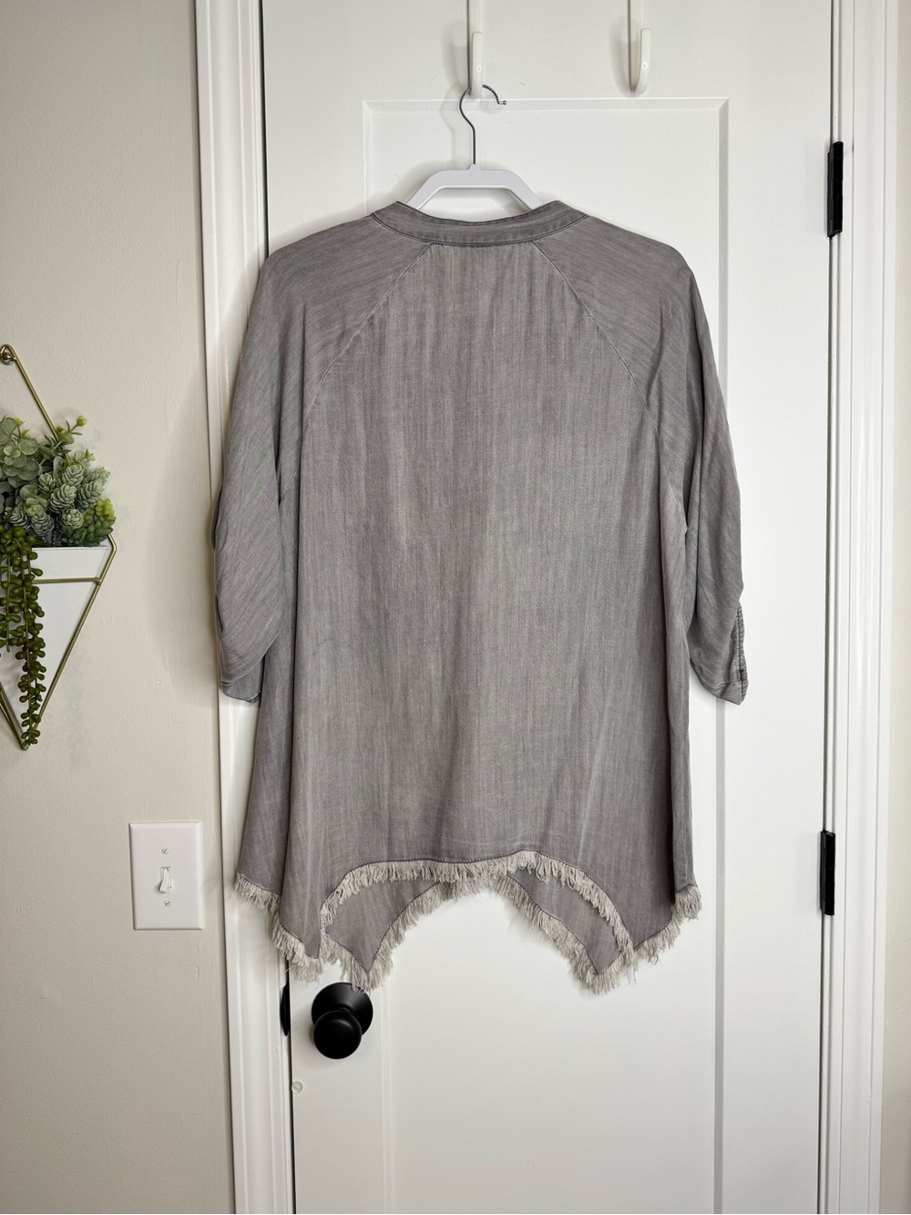 Hester &Orchard Gray Tencel Button Down - Picture 5 of 5